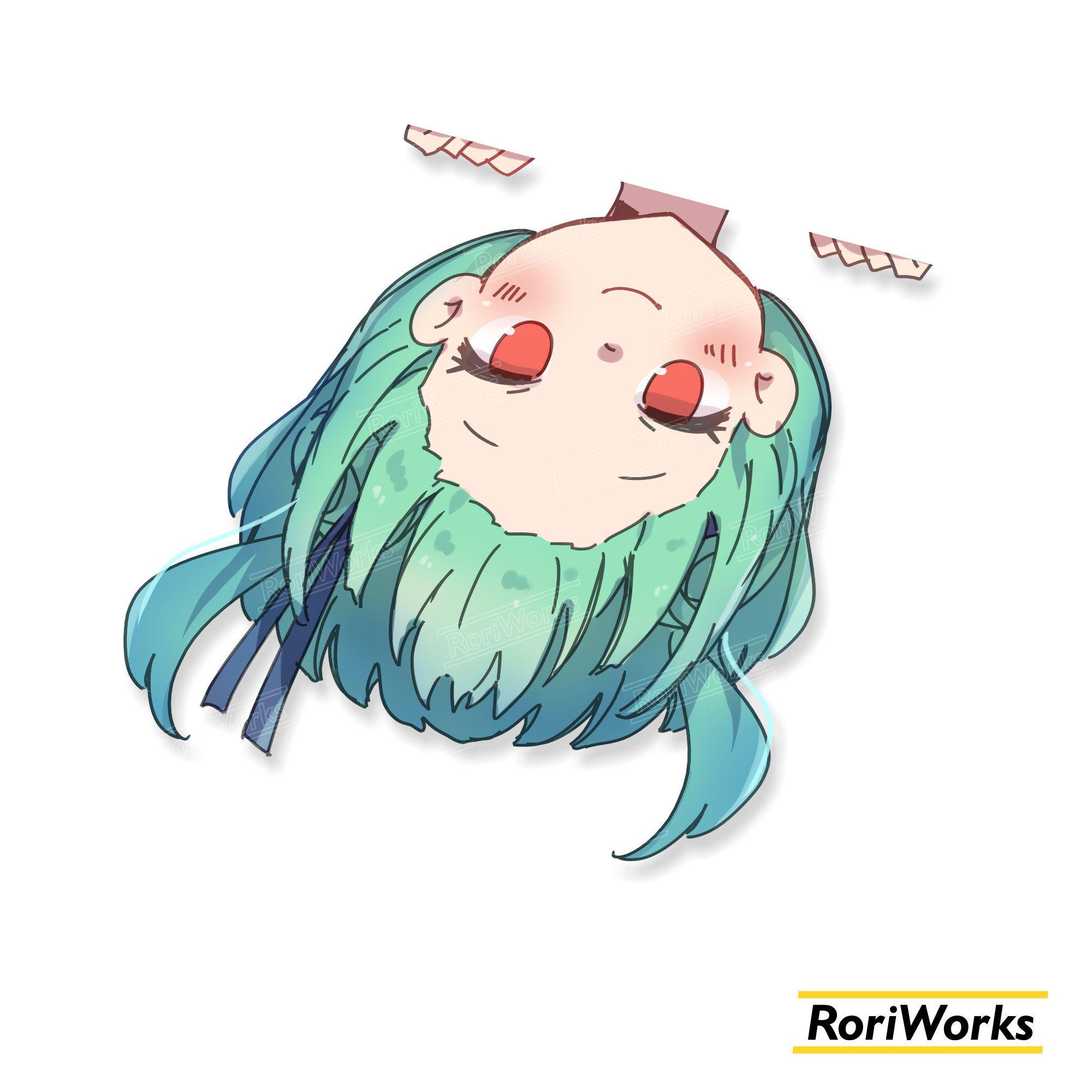 Uruha Rushia - Anime Peeking Sticker - Etsy