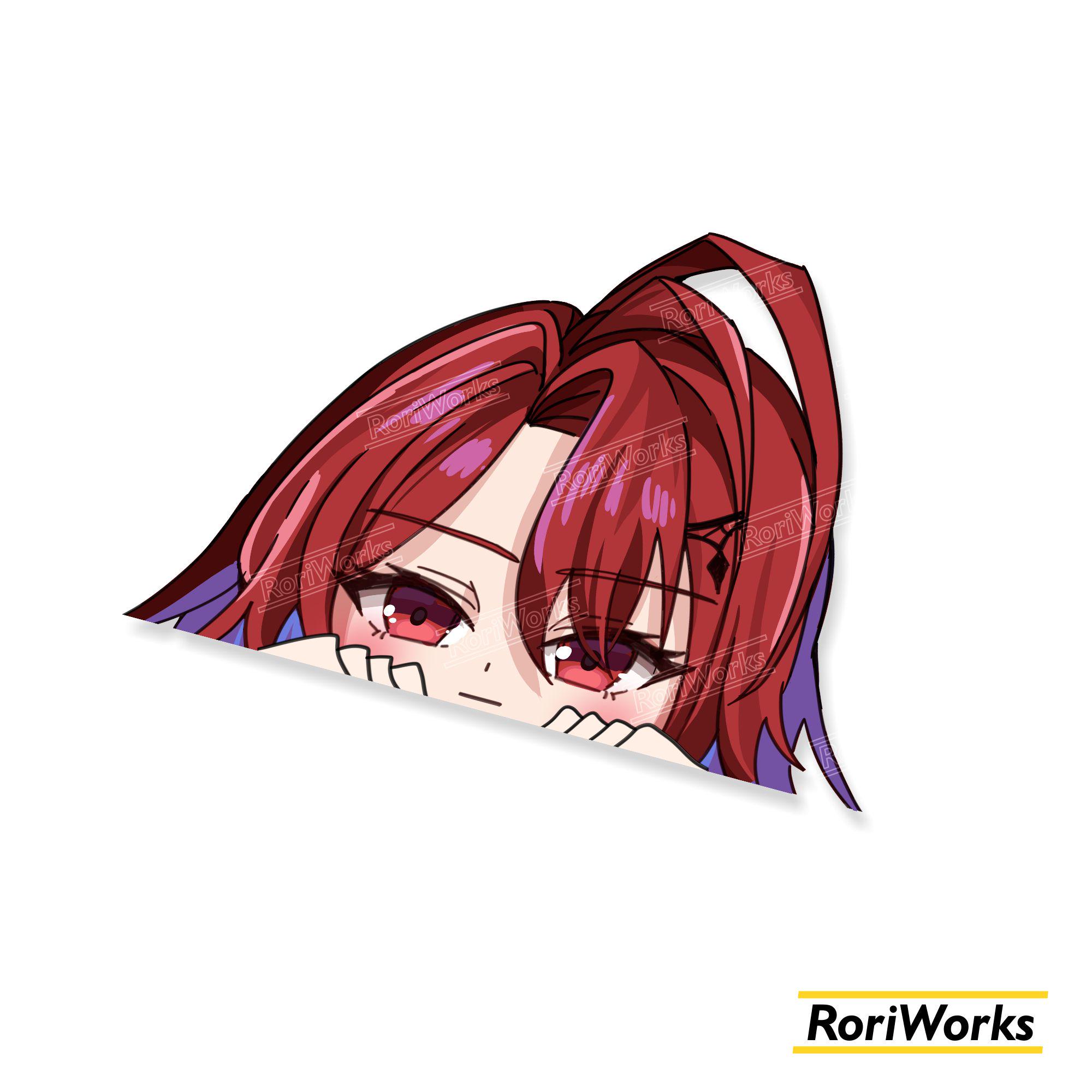 Kdf Sticker Elizabeth Rose Bloodflame - Anime Peeking Sticker - Etsy