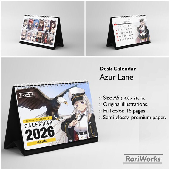 Desk Calendar 2026 - Azur Lane - Etsy