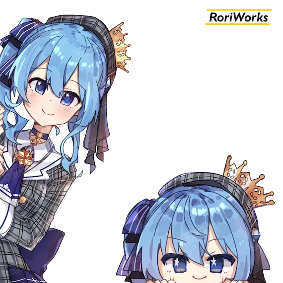 Hoshimachi Suisei - Anime Peeking Sticker - Etsy