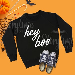 Hey Boo SVG - Halloween Spooky Design digitale scaricabile per decalcomanie in vinile, magliette, arte e materiali stampabili