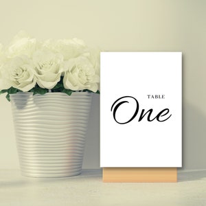 Instant Download Printable Wedding Table Numbers -  5x7 Printable Handlettered Allura Cards for Wedding, Events, and Decor