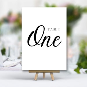 Instant Download Printable Wedding Table Numbers -  5x7 Printable Handlettered Ansam Cards for Wedding, Events, and Decor