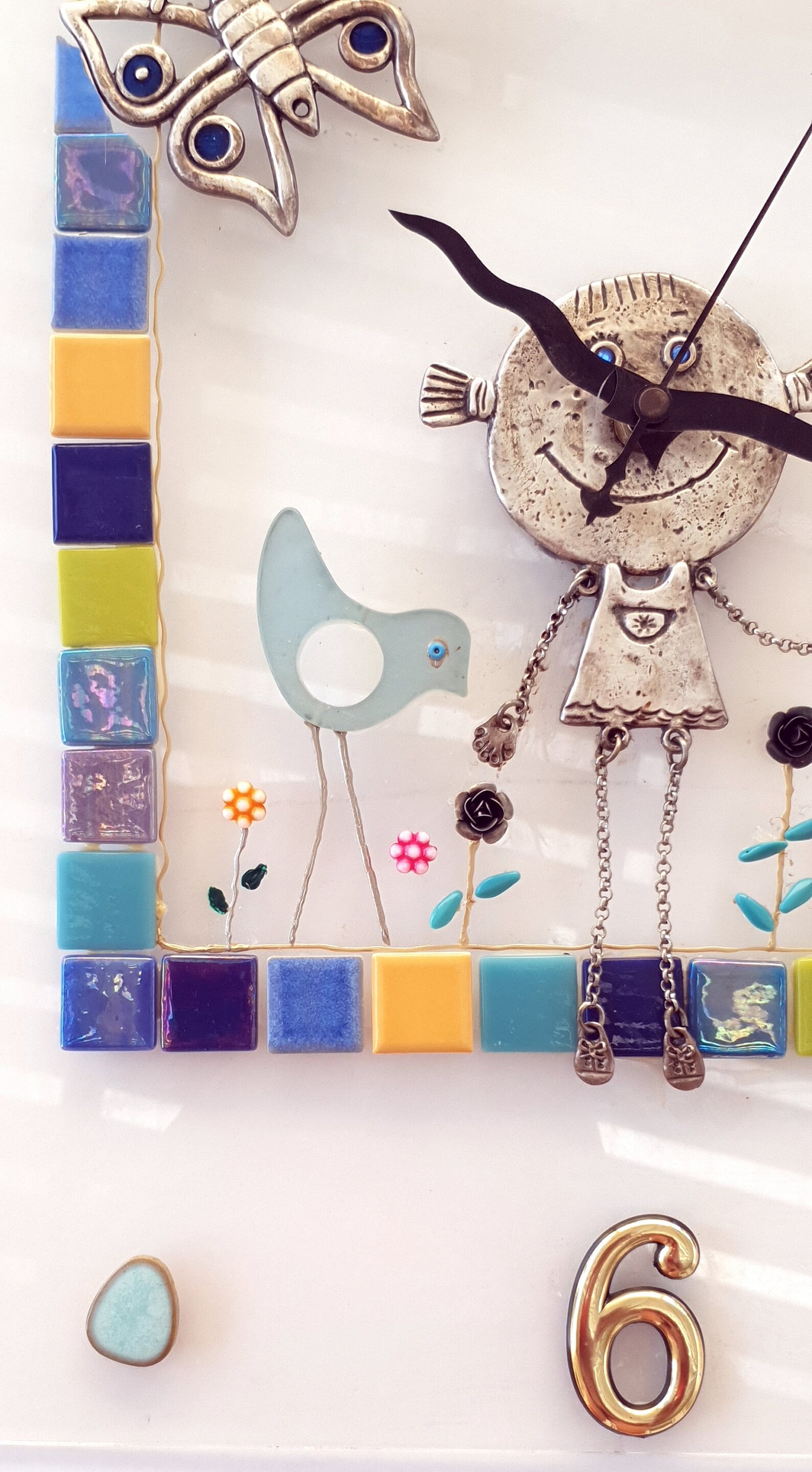 A mosaic Clock Wall art Home gift a Handmade art Ceramic Etsy