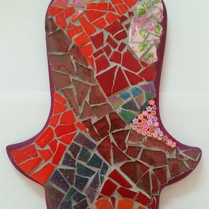 A beautiful handmade mosaic hamsa, Home decor, Wall art, Home gift, Original, Home design, Mixed media.