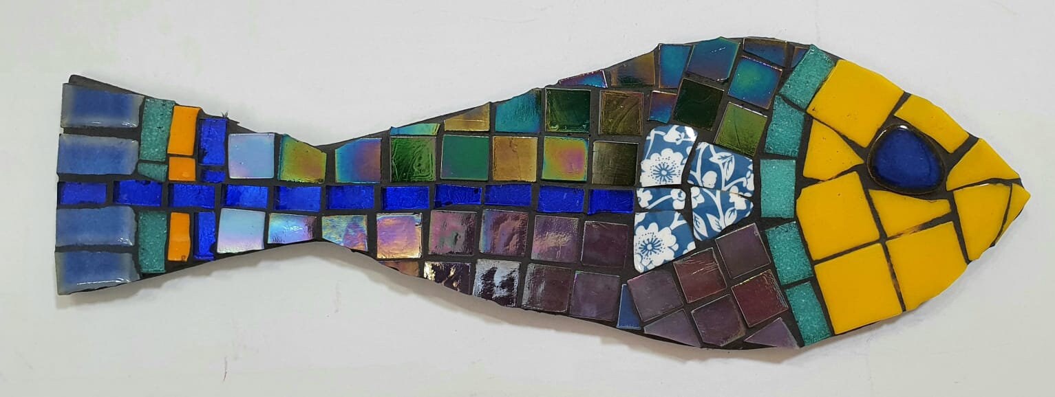 A Mosaic Fish Wall Art Home Gift a Handmade Art Ceramic Etsy