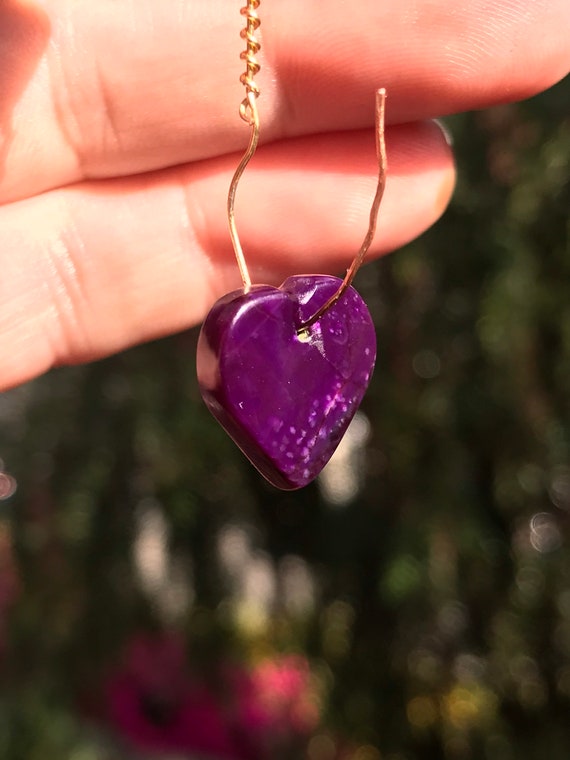 Sugilite Pendant With 14k Gold or 935 Sterling Silver Wire | Etsy