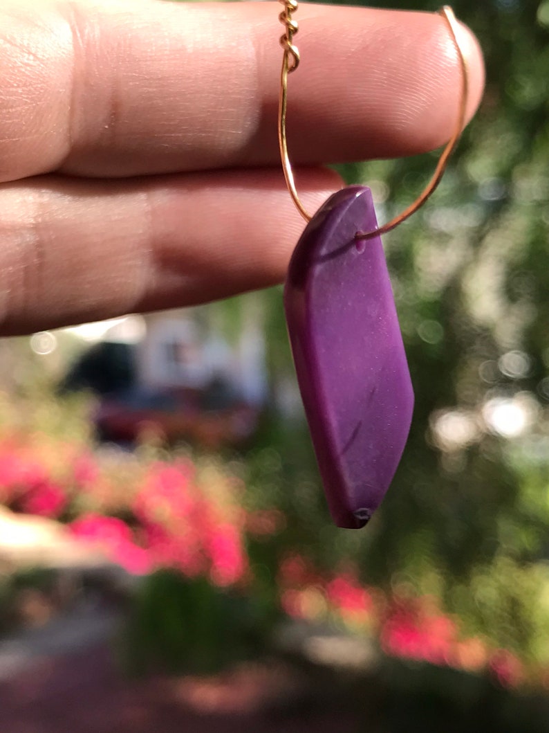 Deep purple gel sugilite pendant with 14k solid gold wire or 935 Argentium sterling silver wire bail #207