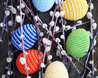 Crocheted Easter eggs (different colors)
