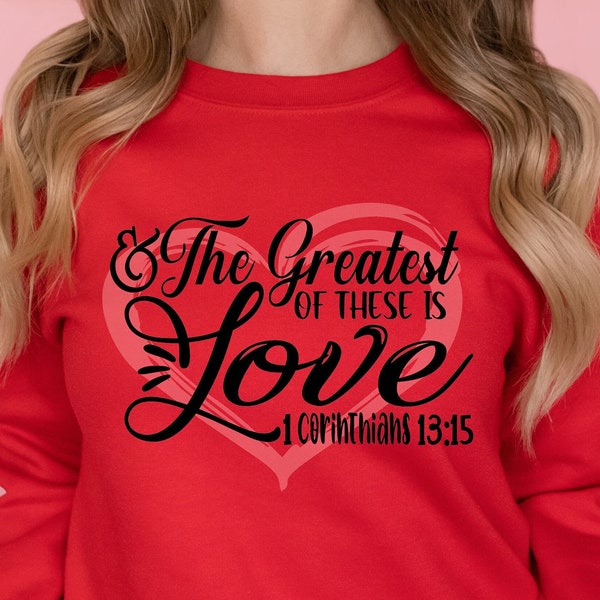 Love Tee Shirt - 1 Corinthians 13 Scripture Bible Quote Tee Hoodie - S - 5XL - Red White -Valentine's Day Tee - Gifts for Women Her