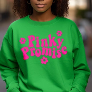 Sweat-shirt Pinky Promise - Sweat à capuche - AKA Tee Shirt Pull - HBCU rose et vert cadeaux pour lui unisexe - Remise des diplômes d'anniversaire de Noël