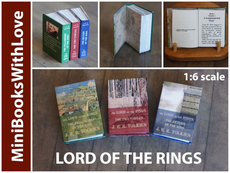 5-Volume Set Miniature J.R.R DOLLHOUSE Books Miniatures 1:12 Scale Tolkien