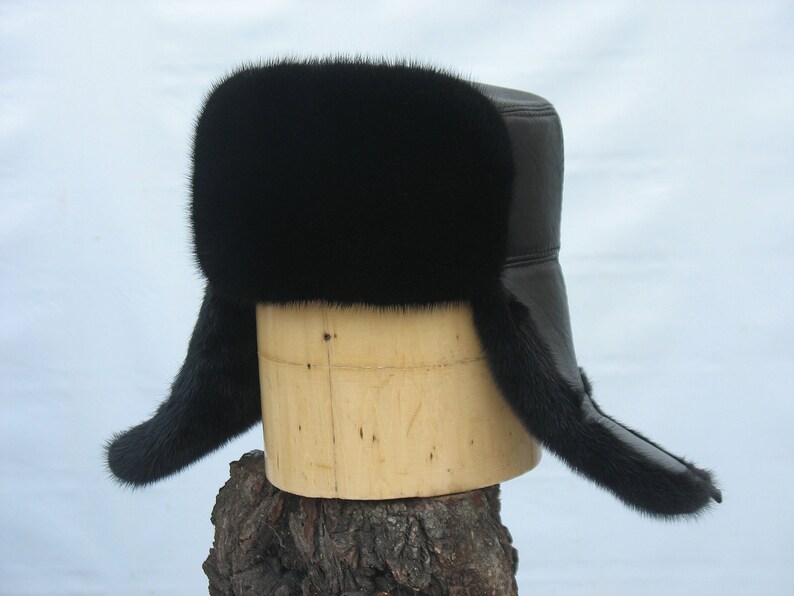 Men/'s Fur Hat MINK fur HAT for winter Russian Shapka Ushanka Men Winter Cap Trapper Men Hat Best Stocking Stuffers Holiday Gift Guide HAT.