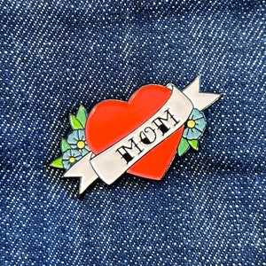 Mom Tattoo, soft enamel pin