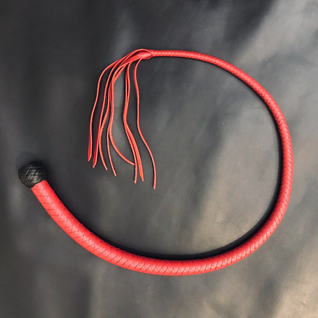 1m 8 Plaits Genuine Leather Braided Snake Whip Bullwhip Kinky Whipping