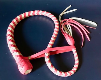 8 Plaits Genuine Leather Braided Snake Whip Bullwhip Kinky Whipping Spanking Gear