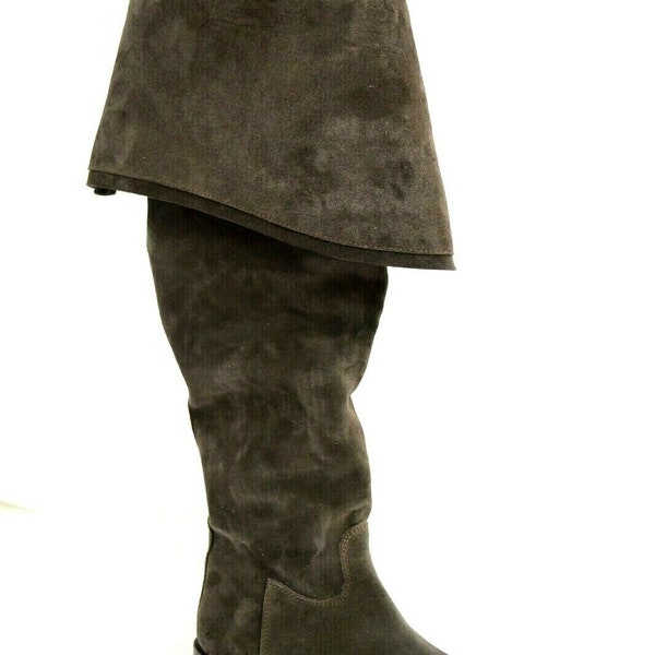 Bottes Jack Sparrow DMTNT (version plus précise) en véritable daim marron foncé pour COSPLAY, ARTISAN made in Italy sur mesure