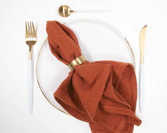 Set of 4 fabric napkins TERRACOTTA 45 x 45 cm