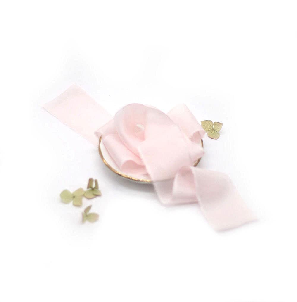 Hand Dyed Silk Ribbon, LIGHT PINK
