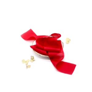 Hand Dyed Silk Ribbon, CHERRY RED