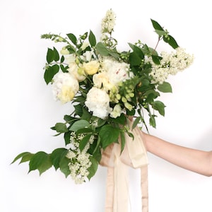 Set di nastri di seta per il bouquet da sposa CREAM immagine 4
