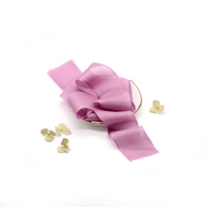 Ruban de soie teint à la main, LILAS | lilas