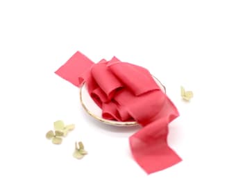 Hand Dyed Silk Ribbon, POMEGRANATE | red