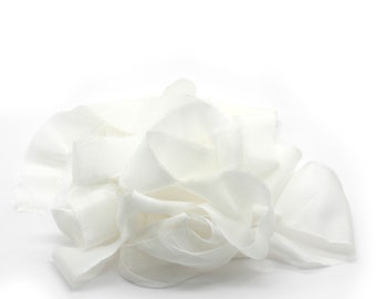 Silk Ribbon Bouquet Bundle WHITE