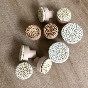 Boho Rattan Drawer Furniture Hardware Cabinet Knobs, Dresser Pulls, Cabinet Door Handles, Wicker Knobs - 36mm/50mm