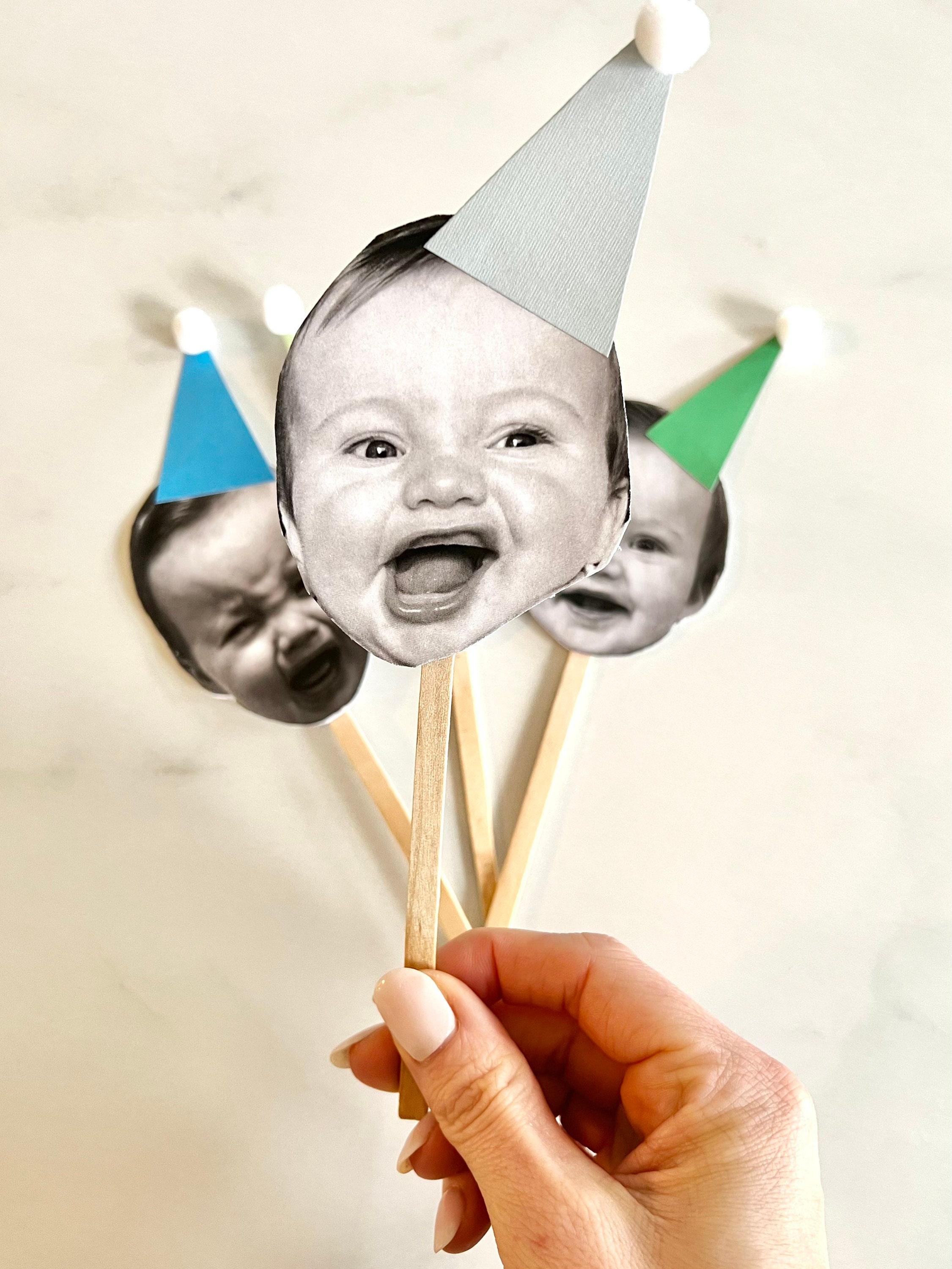 Face Cupcake Topper Baby Face Cupcake Topper First Birthday Etsy