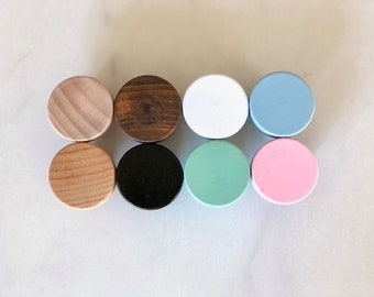 Natural wood flat drawer knob, boho nursery dresser pull, rustic doorknob, round contemporary wood knobs, Cabinet Door Handles - 36mm/50mm
