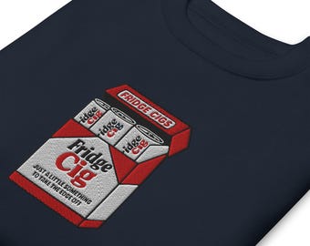 Embroidered pass me a fridge cig sweatshirt, diet soda crewneck, soda can humor sweater, holiday gift sweater, pop cola drink Unisex Premium