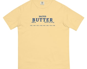 Embroidered Comfort Colors Butter Shirt, Salted Butter, Baker, Butter Lover, Foodie, Stick of Butter Unisex garment-dyed heavyweight t-shirt