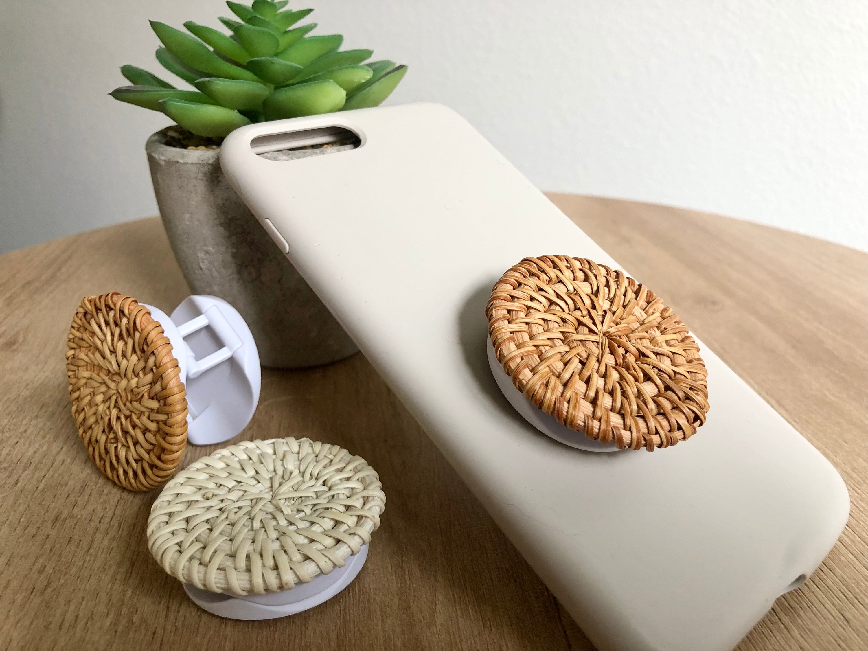 Rattan Phone Grip Boho Phone Accessories Phone Stand 45mm - Etsy