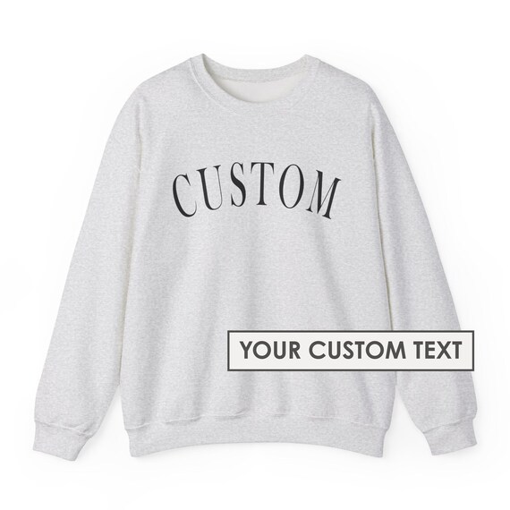 Custom Text Sweatshirt, Personalized Trendy Varsity Collegiate