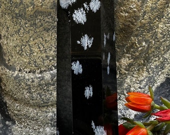 Gorgeous Snowflake Obsidian Tower