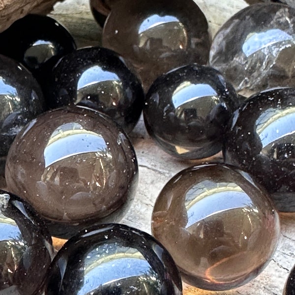 Beautiful Quality Smoky Quartz Mini Spheres Many with Rainbows from Brazil