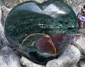 Enchanting Ocean Jasper Puffy Heart from Madagascar