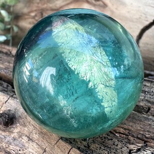 Green Fluorite Sphere with Rainbows
