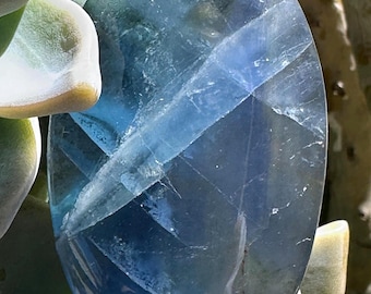 Blue Fluorite Palm Stone