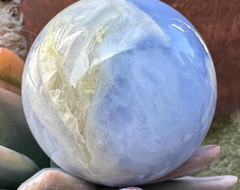 Soothing Blue Chalcedony Sphere