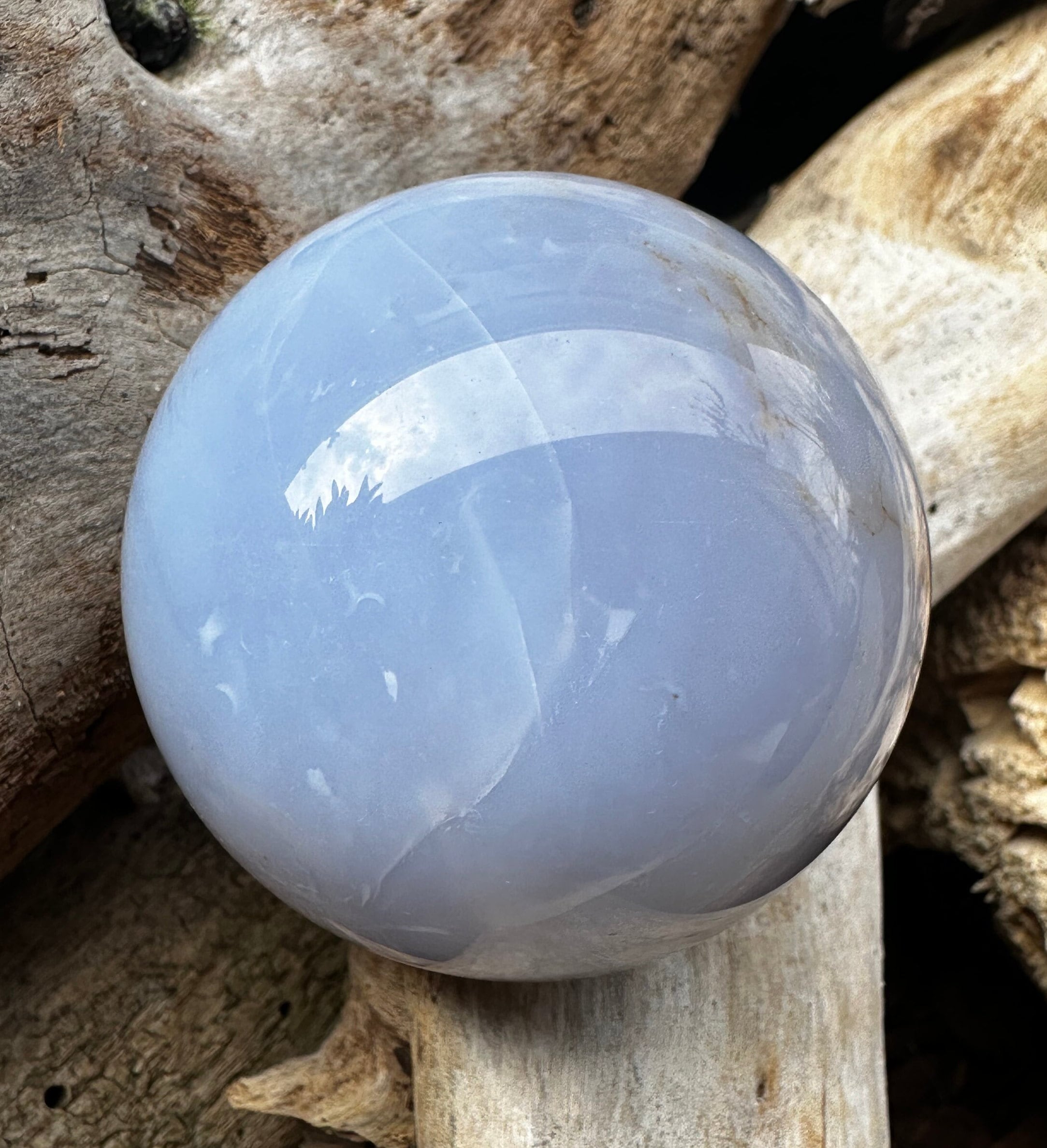 ブルーカルセドニー スフィア 大 Blue chalcedony sphere - Etsy 日本