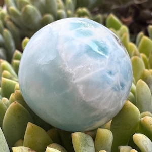 Polished Larimar Sphere: Dominican Atlantis Stone, 24mm