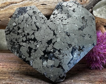 Healers Gold/Pyrite and Magnetite Heart from Arizona