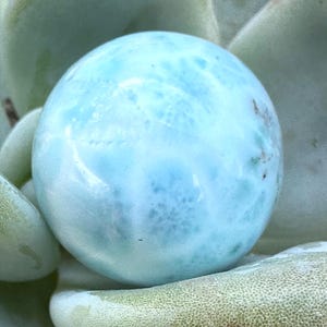 Larimar Sphere: Natural Atlantis Stone from Dominican Republic