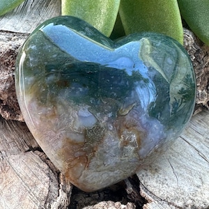 Enchanting Moss Agate Hearts