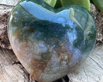 Enchanting Moss Agate Hearts