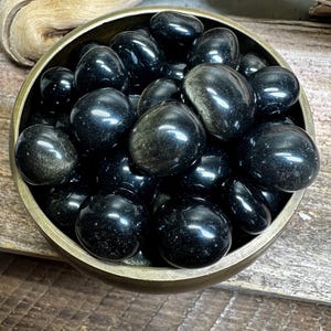 Beautiful Exceptional Quality Gold Sheen Obsidian Tumbled Stone aka "Wizard Stone" from Mexico