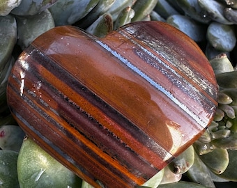 Enchanting Iron Tiger's Eye Puffy Heart from Brazil