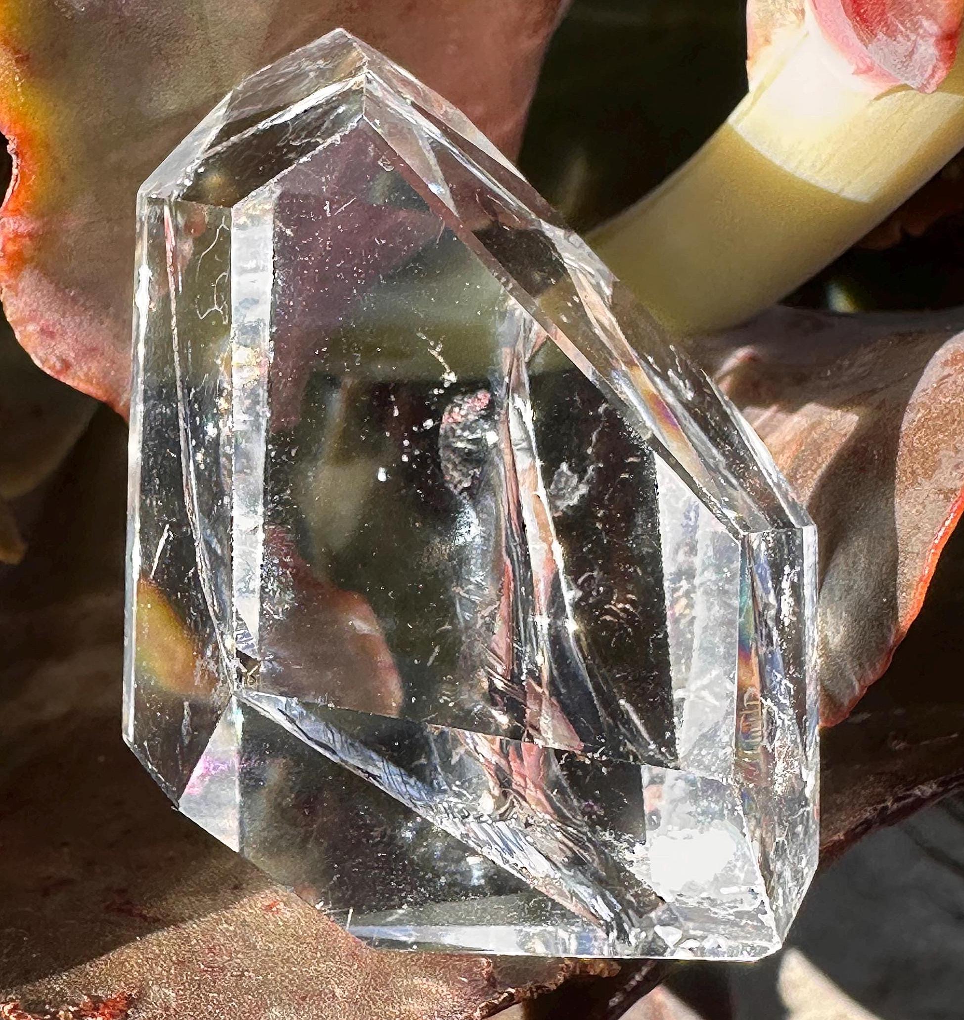 クリアクォーツクリスタルフリーフォーム：虹付き - Etsy 日本